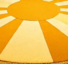 Handtufted Golden Sun Ray Rug