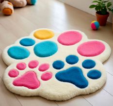 Handtufted Playful Paw Print Rug