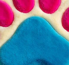 Handtufted Vibrant Pawprint Play Rug