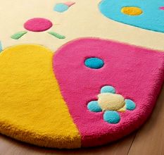 Handtufted Color Block Dotty Rug