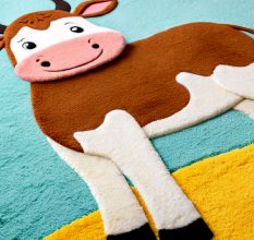 Handtufted Happy Cow Cartoon Rug