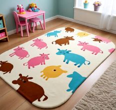Handtufted Colorful Farm Friends Rug