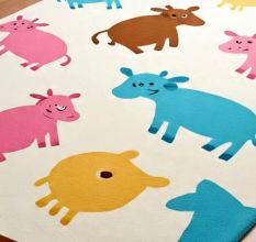 Handtufted Colorful Farm Friends Rug