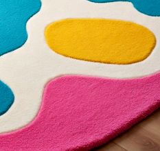 Handtufted Color Splash Amoeba Rug