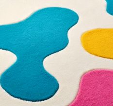 Handtufted Color Splash Amoeba Rug