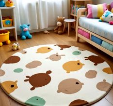 Handtufted Playful Critter Round Rug