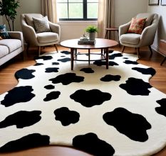 Handtufted Cow Print Cozy Rug