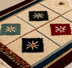 Handknotted Vintage Diamond Rug