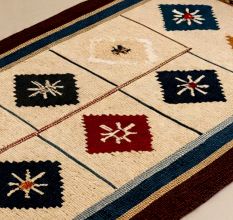 Handknotted Vintage Diamond Rug