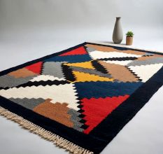 Handknotted Bold Tribal Kilim Rug