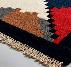 Handknotted Bold Tribal Kilim Rug