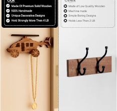 Natural Wooden Helicopter Design Adhesive Wall Hook