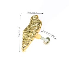 Handmade Golden Brass Conch Shell Knob – Decorative Cabinet and Drawer Pull