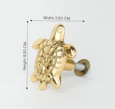 Golden Brass Turtle Knob – Handmade Cabinet and Drawer Pull