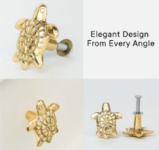 Golden Brass Turtle Knob – Handmade Cabinet and Drawer Pull