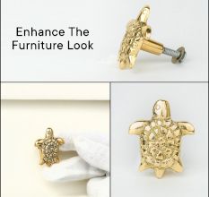 Golden Brass Turtle Knob – Handmade Cabinet and Drawer Pull