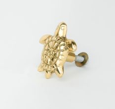 Golden Brass Turtle Knob – Handmade Cabinet and Drawer Pull