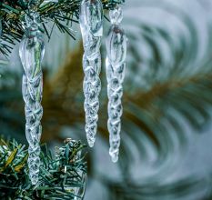 20 Pieces Clear Glass Icicle Ornaments – Elegant Christmas Tree Hanging Decorations