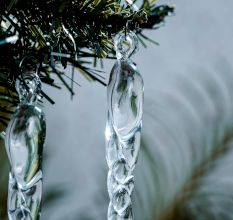 20 Pieces Clear Glass Icicle Ornaments – Elegant Christmas Tree Hanging Decorations
