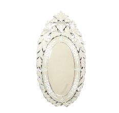 Elongated Leaf Oval Mirror