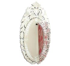 Elongated Leaf Oval Mirror
