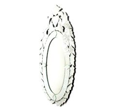 Elongated Leaf Oval Mirror