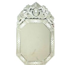 Crowned Floral Octagon Mirror