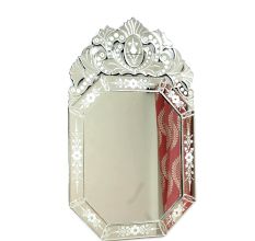 Crowned Floral Octagon Mirror