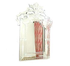 Etched Scroll Rectangular Mirror