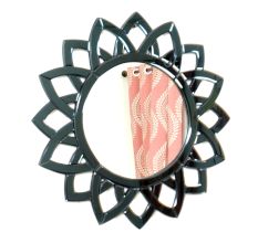 Black Petal Bloom Mirror