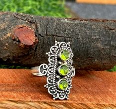 Handmade Peridot 925 Sterling Silver Ring