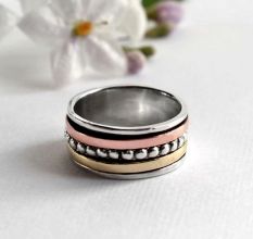 Mixed Metal Stacking 925 Sterling Silver Ring