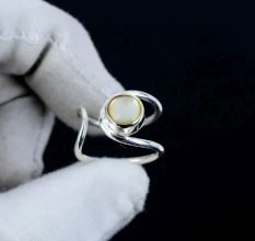 Elegant Pearl 925 Sterling Silver Ring Handmade Dainty for Women