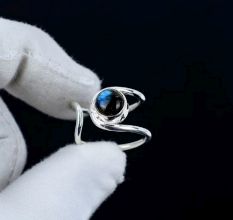 Labradorite 925 Sterling Silver Ring Handmade Boho Jewelry for Women