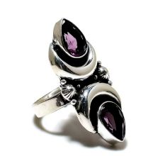 Amethyst Moon 925 Sterling Silver Ring Boho Jewelry