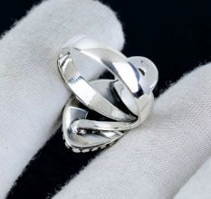 Larimar Moonstone Boho 925 Sterling Silver Ring Handmade Boho Jewelry