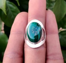 Malachite 925 Sterling Silver Ring Handmade Boho Jewelry