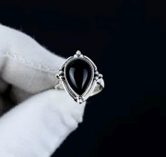 Black Onyx Gemstone Ring 925 Sterling Silver Handmade Jewelry