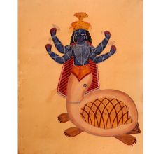 Hindu God in Turtle Mouth Majestic Paper Painting