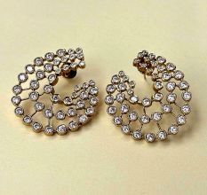 Handcrafted Garnet Kundan Drop Earrings Design