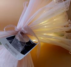 Soft Pink Crochet Tulip Bouquet With Tulle