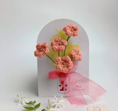 Sweet Peach Crochet Blossom Spray With Beads