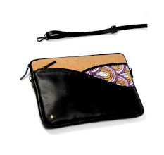 Black Crossbody Vegan Leather Laptop Sleeve