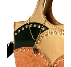 Boho Chic Tan Black Vegan Leather Sling