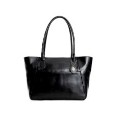 Minimalist Black Leather Tote With Sleek Curved Handles