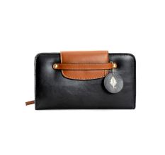 Sleek Black Vegan Leather Women Wallet