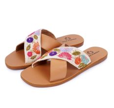 Handmade Rustic Cross Strap Slip with Artisan Detailing