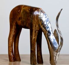 Natural Wood Deer Sculpture Rustic Home Decor