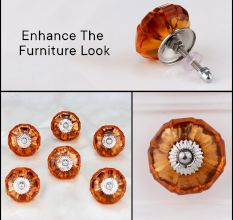Amber Melon Glass Knob (1)