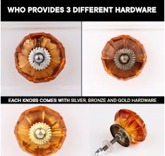 Amber Melon Glass Knob (1)